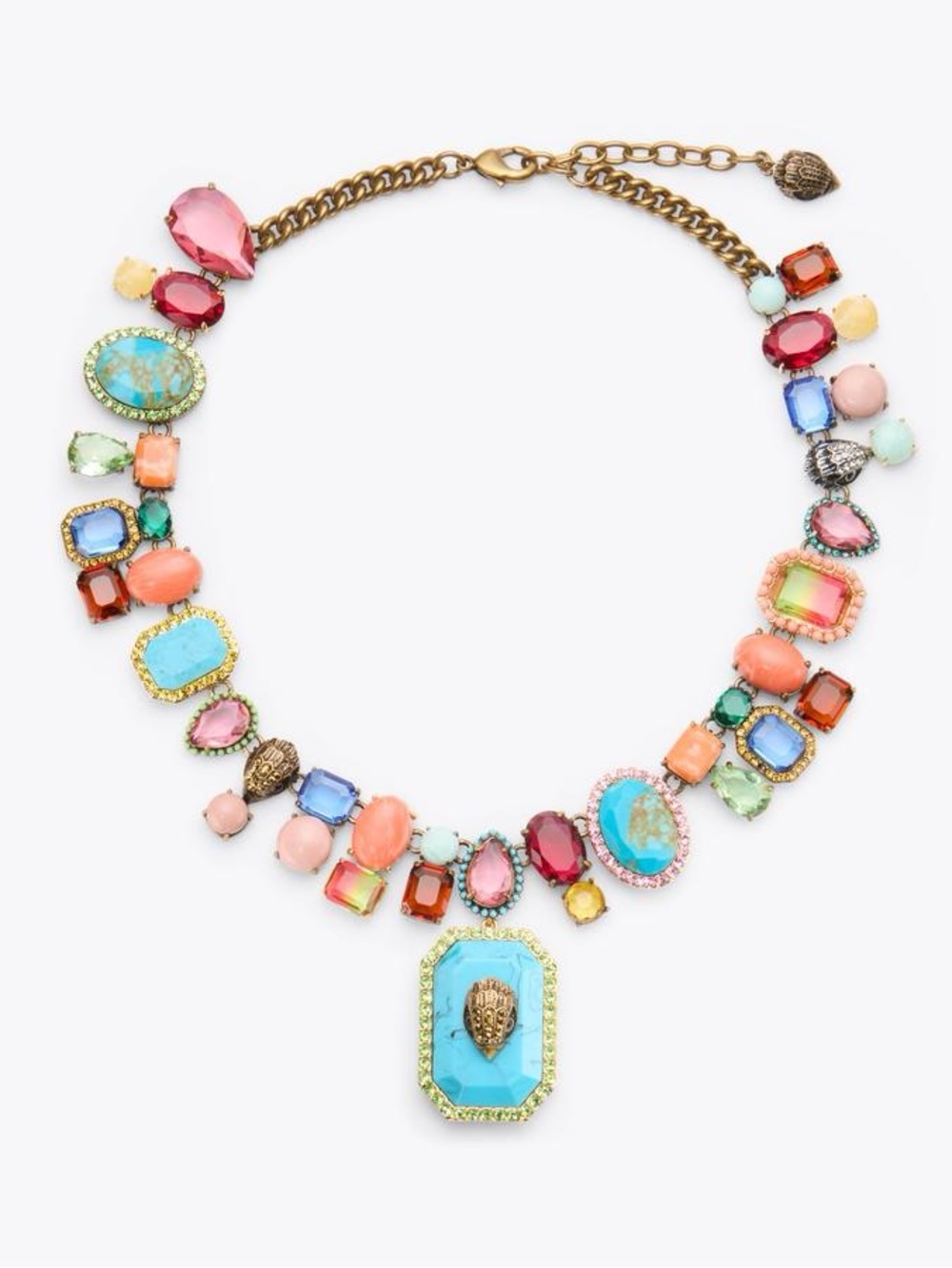 NWT Kurt Geiger Statement Mix Gem Multicolor Crystal Necklace